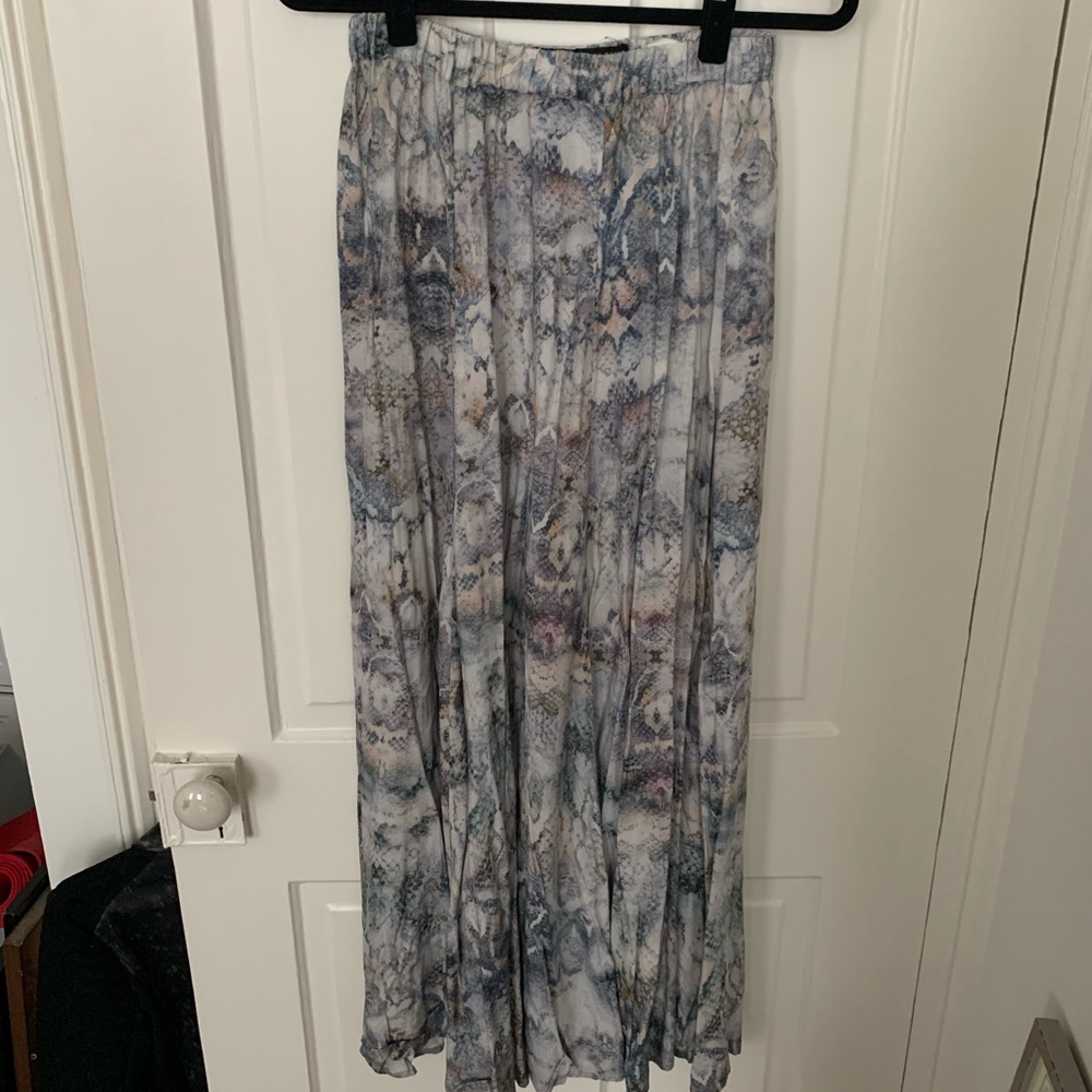 Zara Snakeskin Print Maxi Skirt